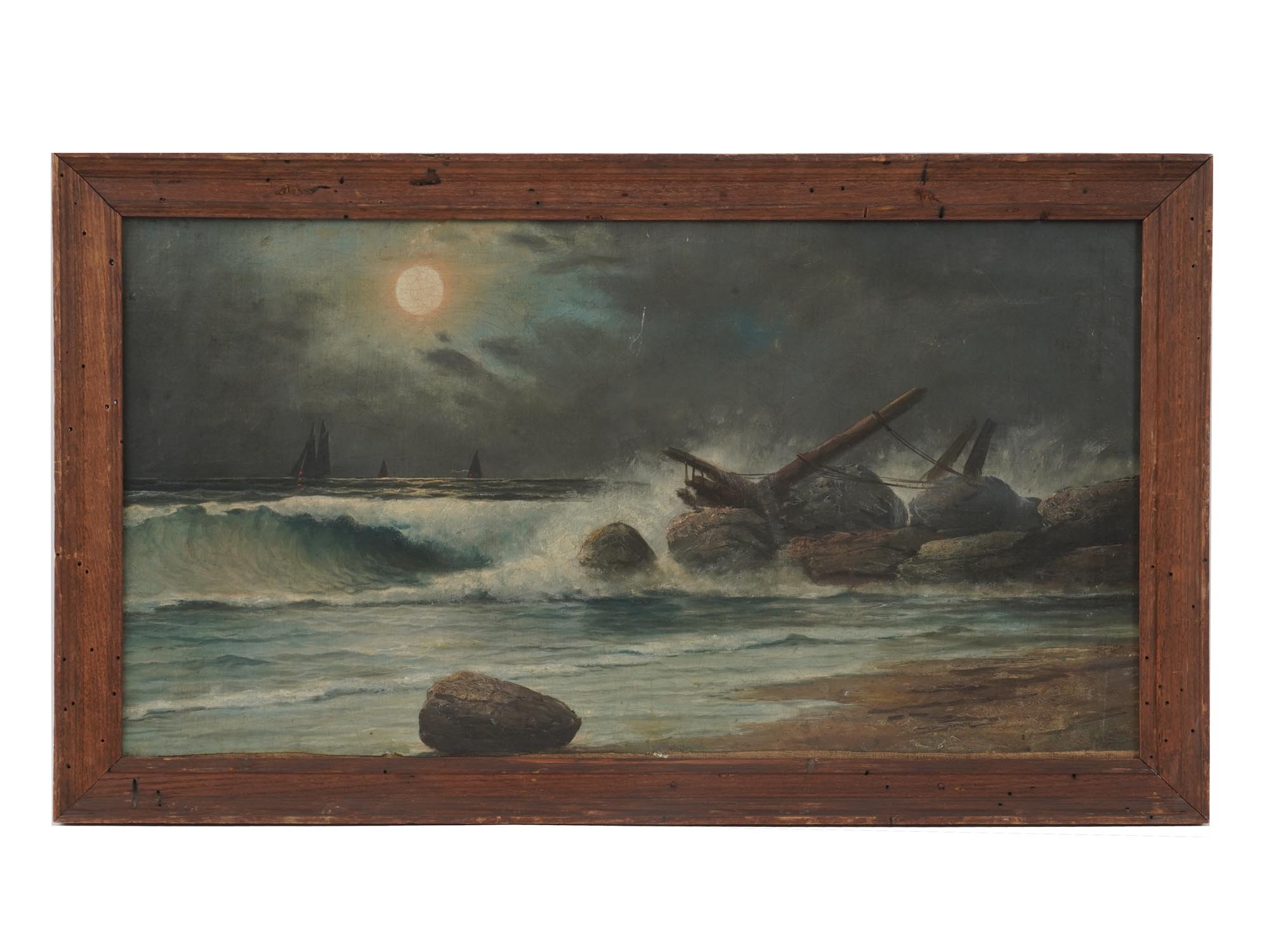 ANTIQUE RUSSIAN PAINTING SEASCAPE AFTER KARAZIN PIC-0